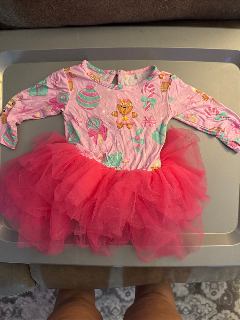 Pink Candy-Print Tulle Tutu Bodysuit for Kids by